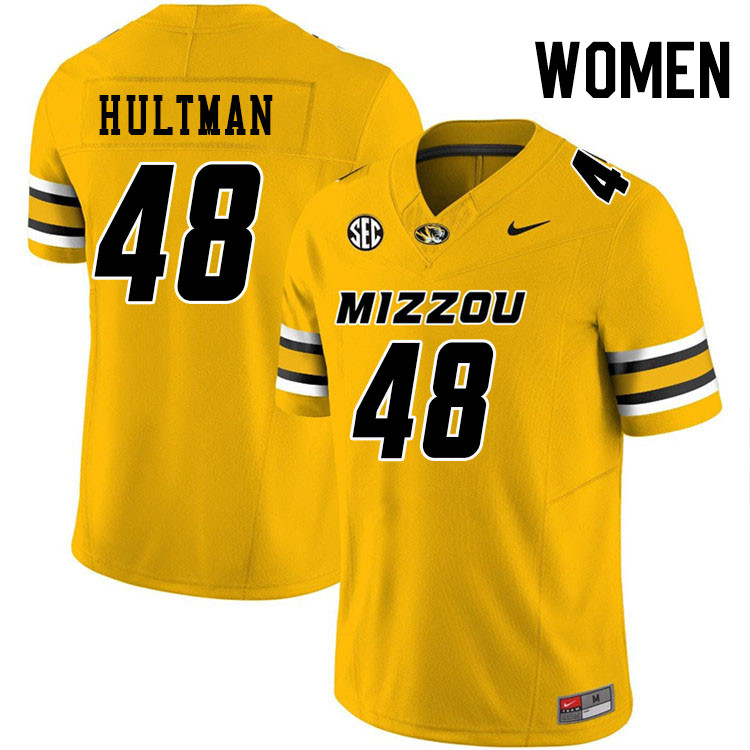 Women #48 Brady Hultman Missouri Tigers College Football Jerseys Stitched-Gold